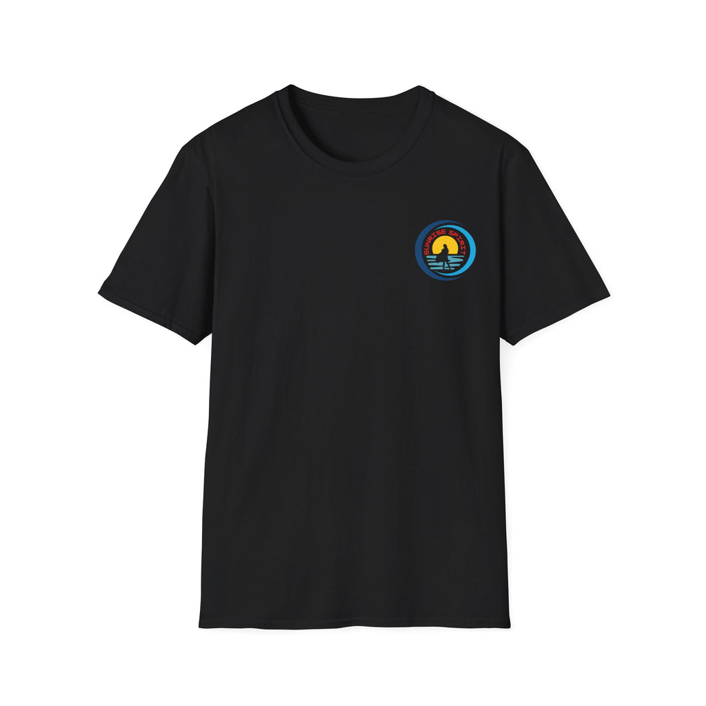 Sunset Surfing Women T-Shirt — Female Surfer Looking Into Sunset