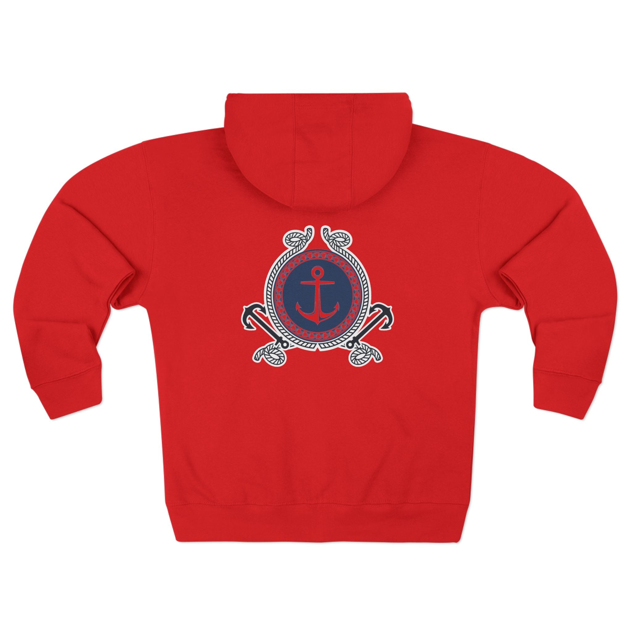 Nautical Anchor Zip Hoodie – Vintage Maritime Navy Crest