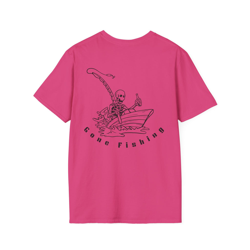 Skeleton Fishing Drunk in a Boat T-Shirt