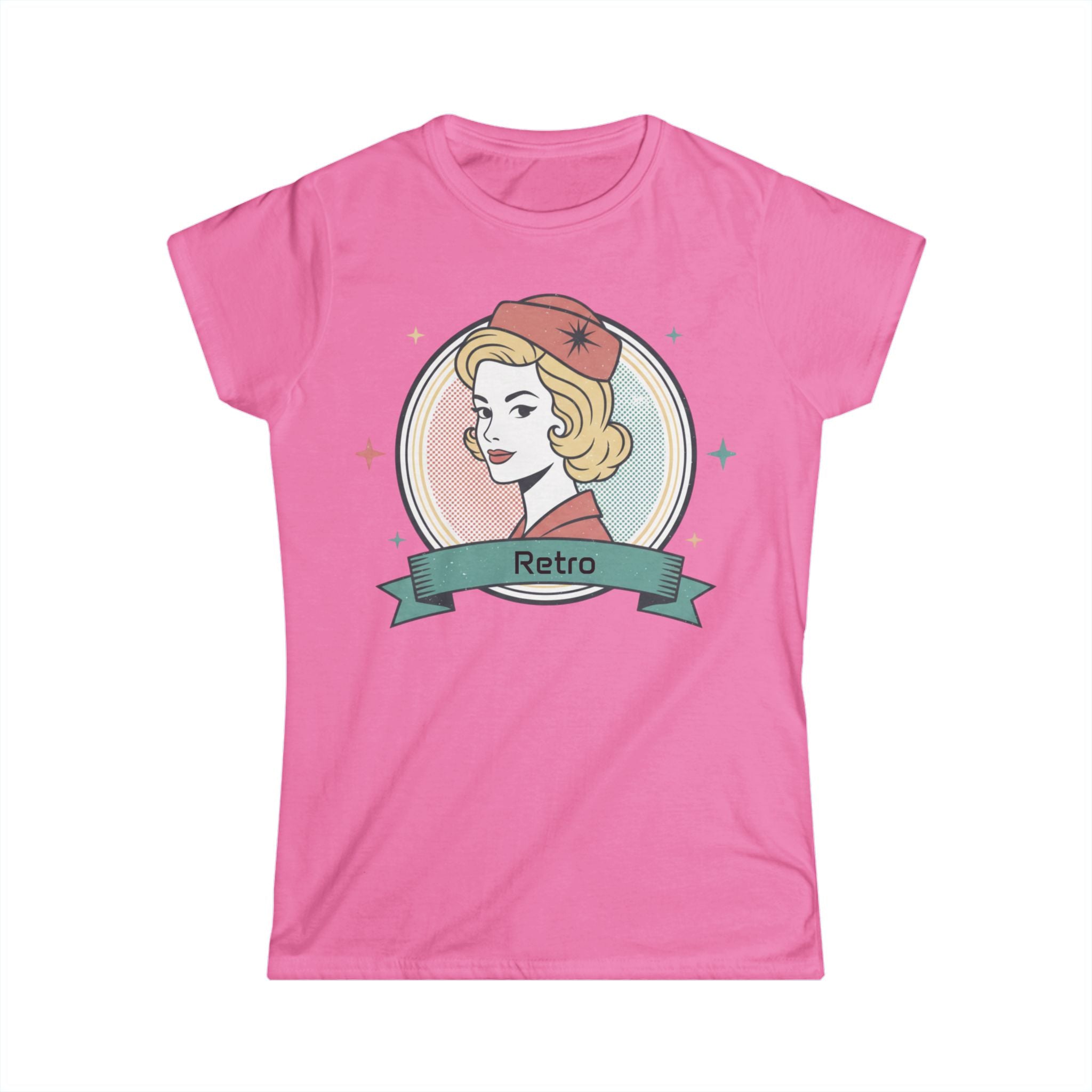 Retro Pin-Up Women's Tee — 'Retro' Ribbon Badge