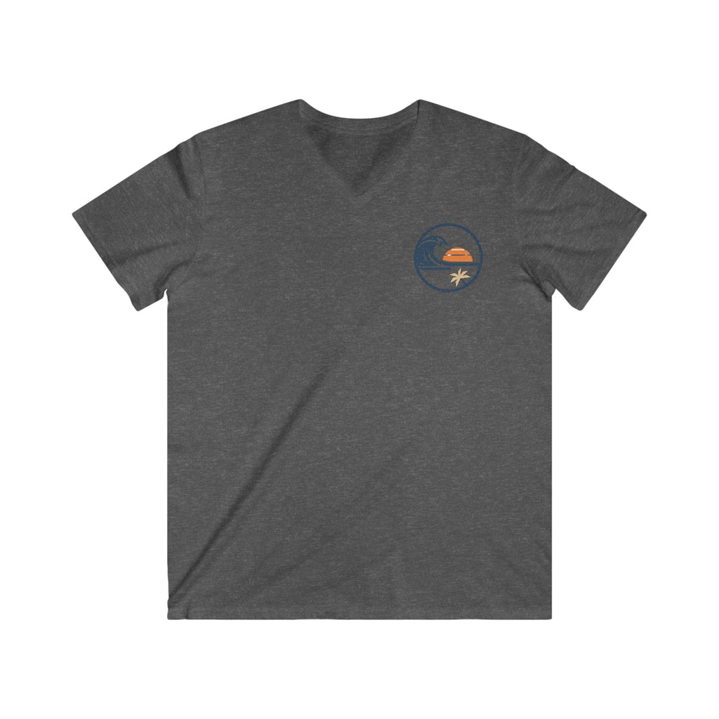 Beach Sunset V-Neck Tee - Surf Wave