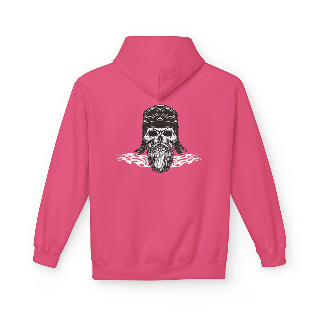 Aviator Skull Hoodie — Vintage Pilot Skull with Goggles & Beard Back