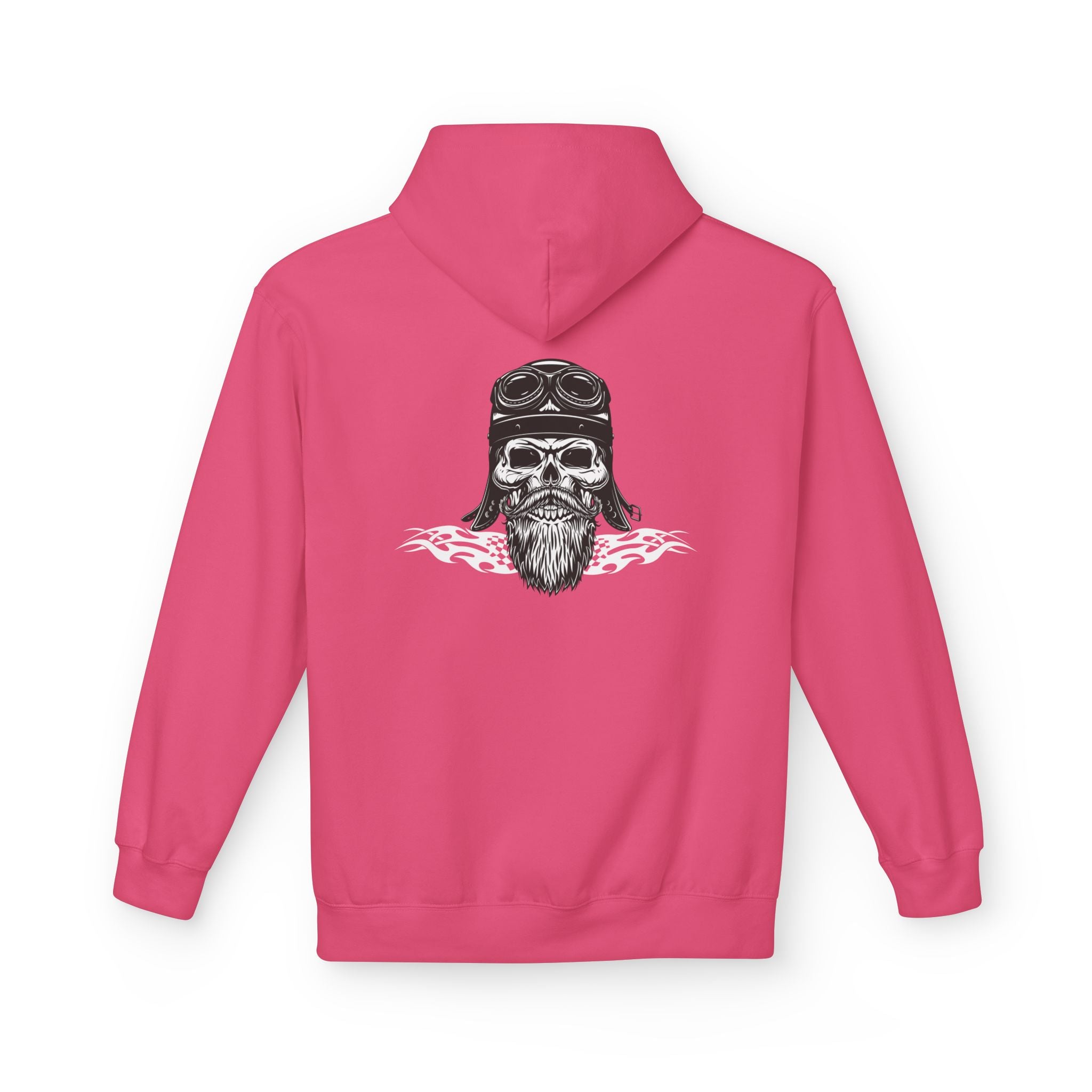 Aviator Skull Hoodie — Vintage Pilot Skull with Goggles & Beard Back