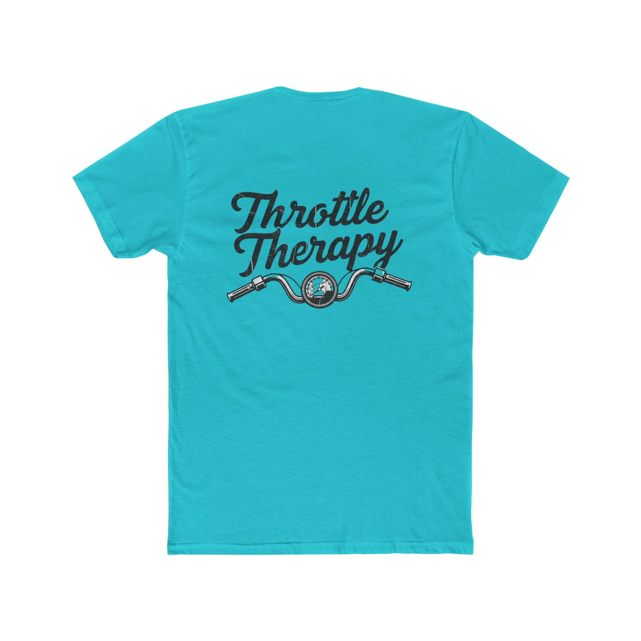 Throttle Therapy T-Shirt — Motorcycle Rider Tee with Handlebars Design