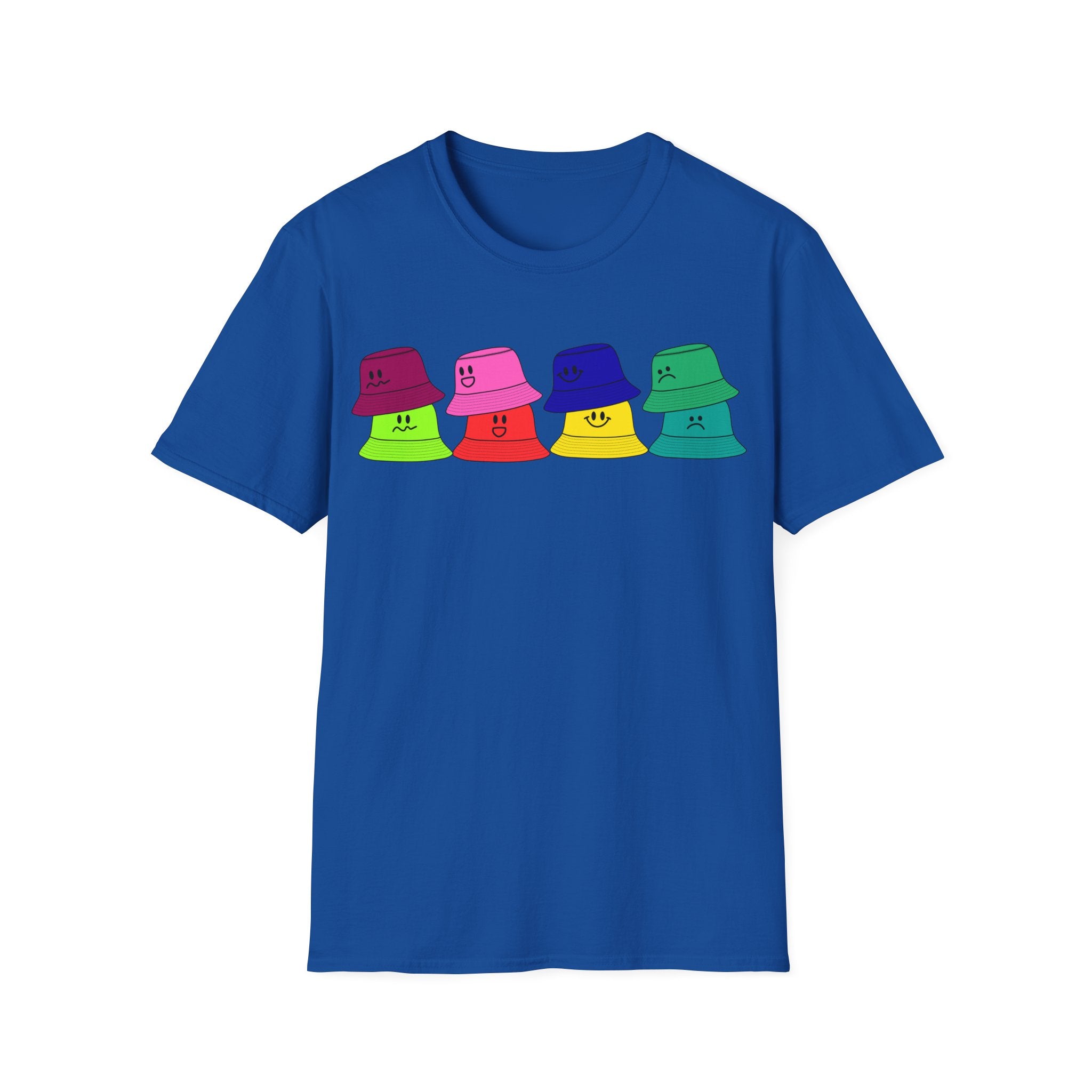 Bucket Hat  T-Shirt — Colorful Smiley Hats