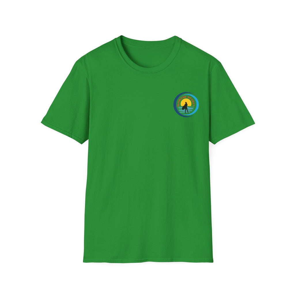 Sunset Surfing Women T-Shirt — Female Surfer Looking Into Sunset