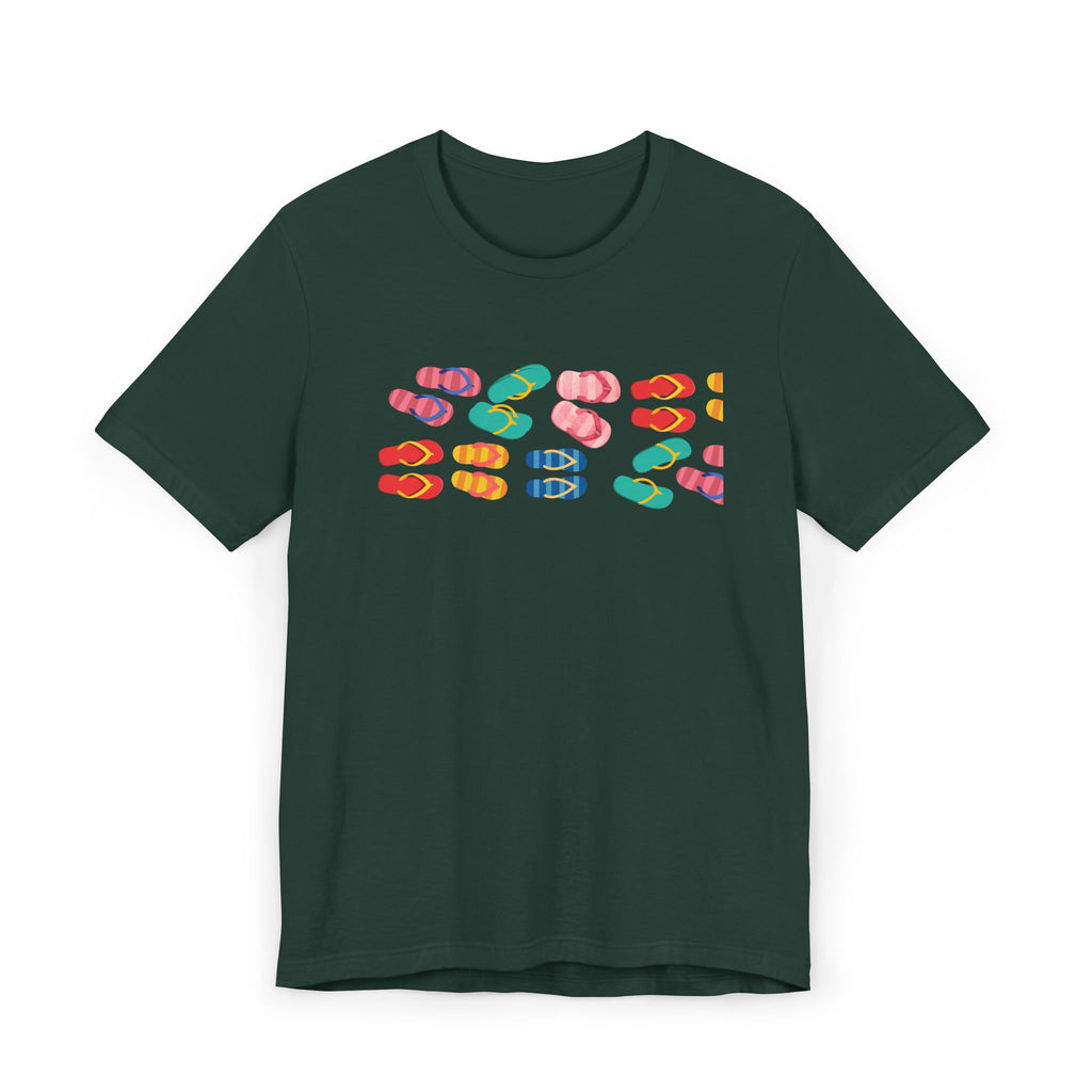 Colorful Flip Flop T-Shirt — Summer Beach Flip-Flop Graphic Tee