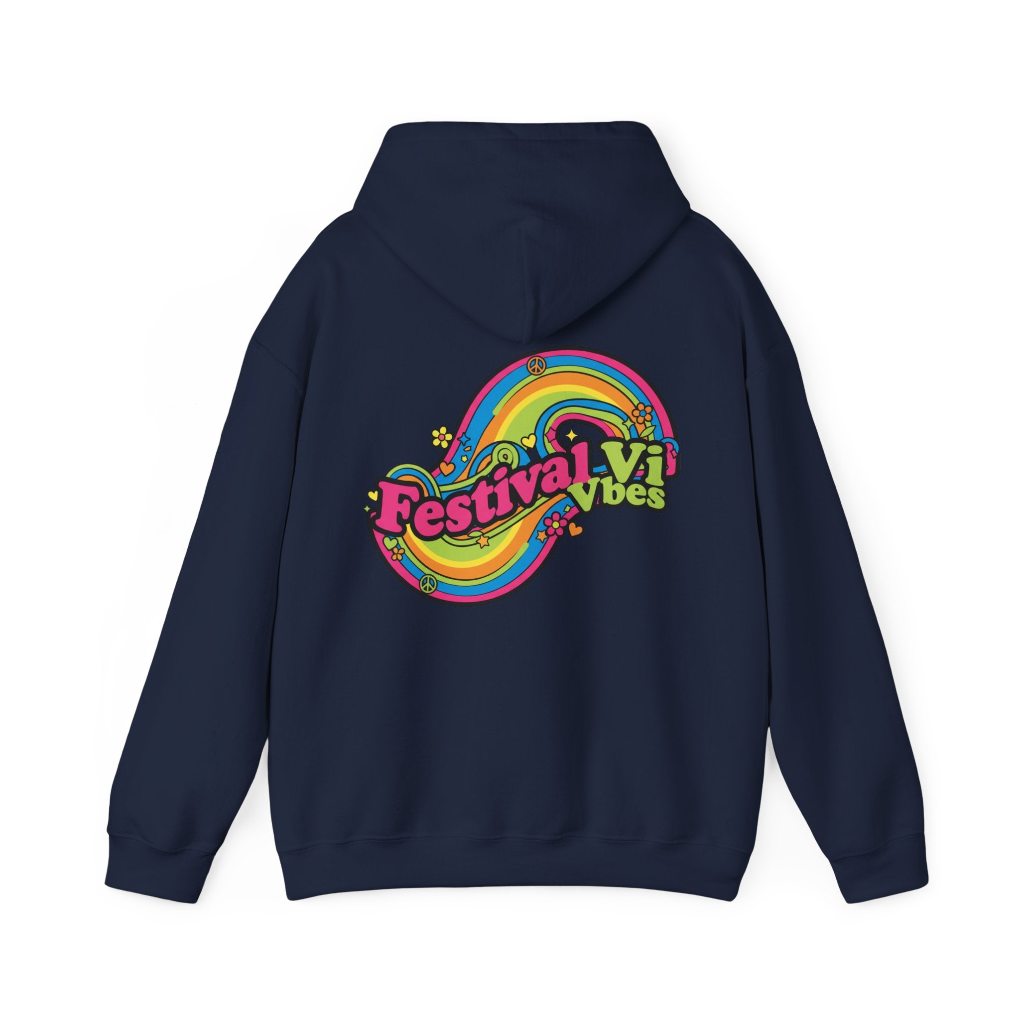 Festival Vibes Hoodie — Retro Rainbow Music  Pullover