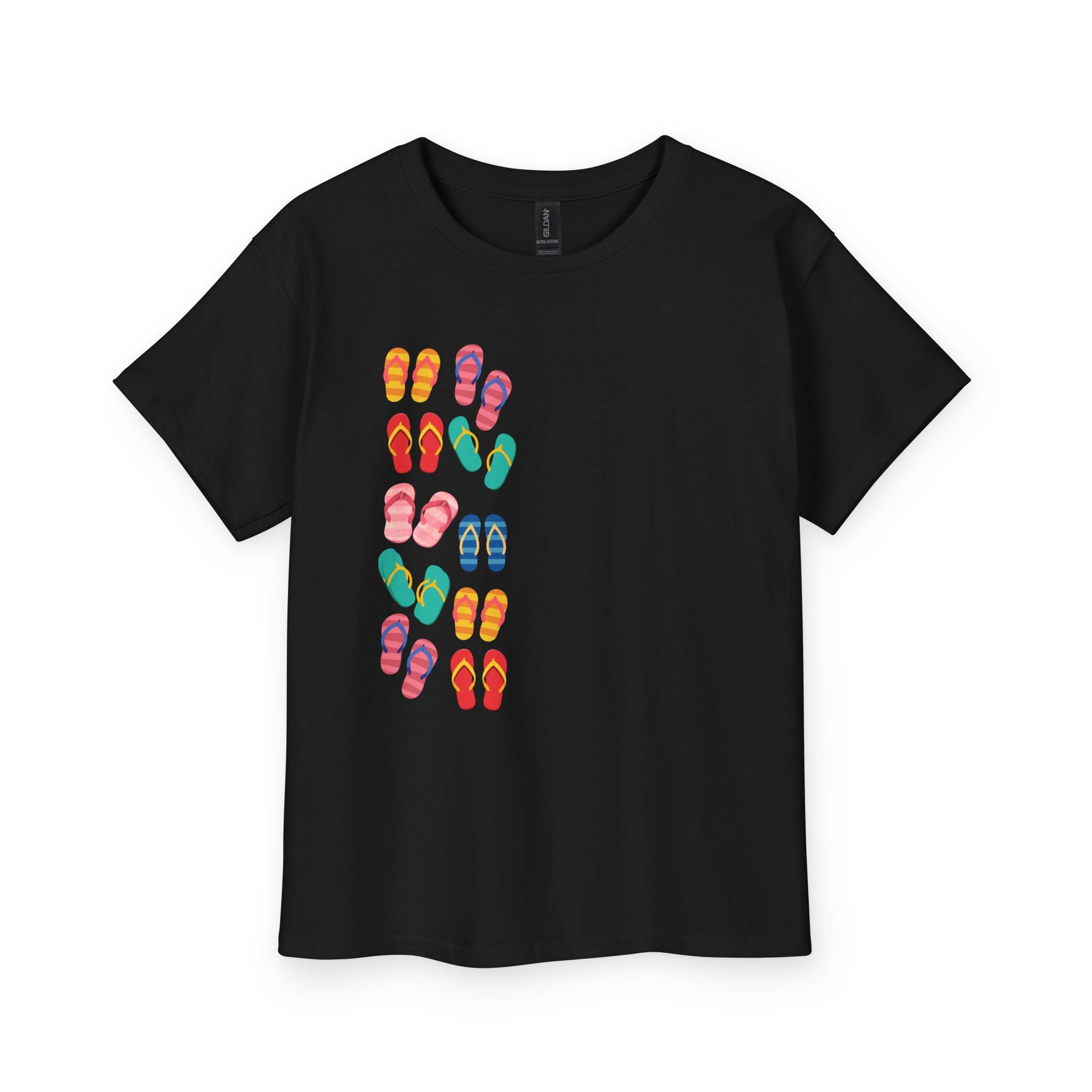 Youth Tee — Colorful Flip Flop Print Kids' Summer T-Shirt