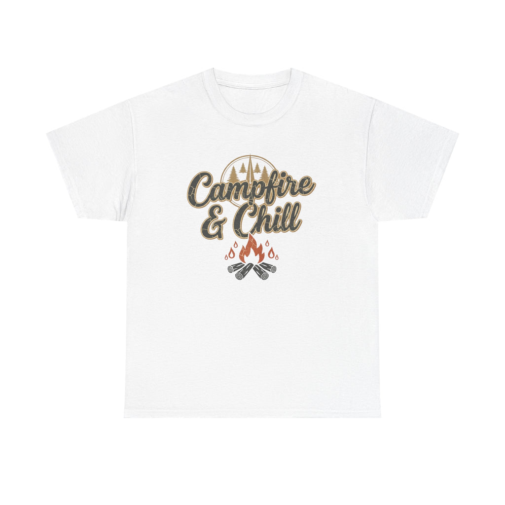 Campfire & Chill Tee — Cozy Outdoor Camping T-Shirt