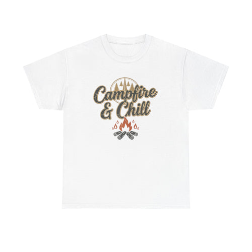 Campfire & Chill Tee — Cozy Outdoor Camping T-Shirt