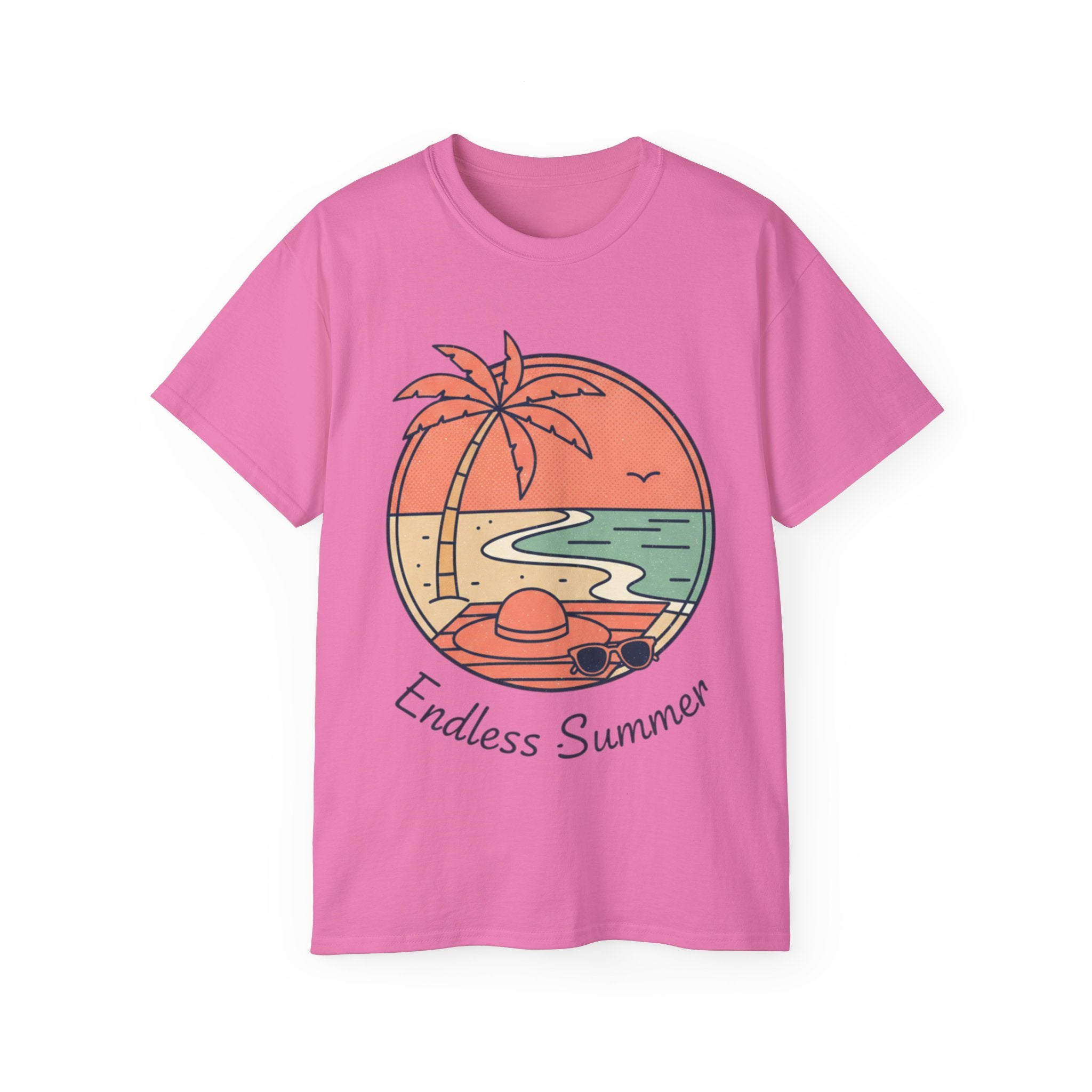 Endless Summer Tee — Retro Beach Palm Tree Graphic T-Shirt