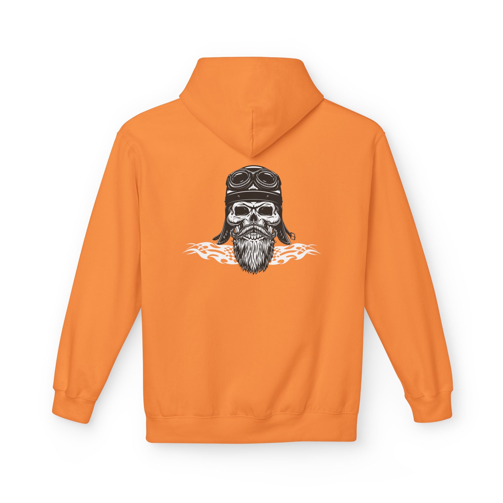 Aviator Skull Hoodie — Vintage Pilot Skull with Goggles & Beard Back