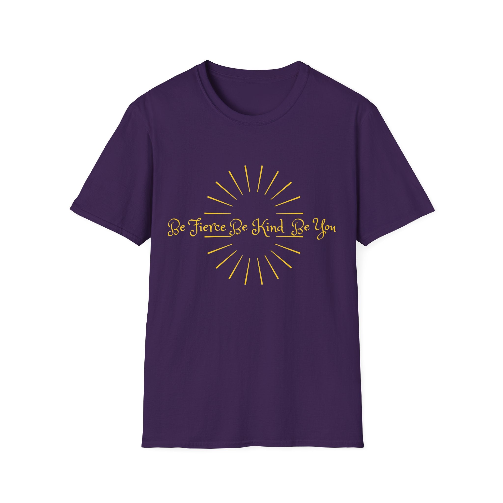 T-Shirt — 'Be Fierce Be Kind Be You' Gold Sun Graphic Tee