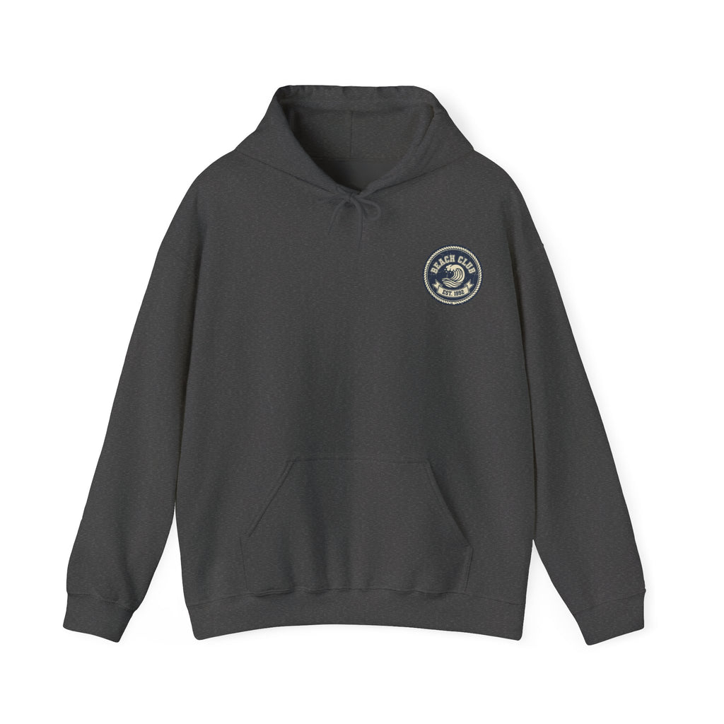 Beach Club Hoodie — Vintage Wave Graphic Pullover (Est. 1992)