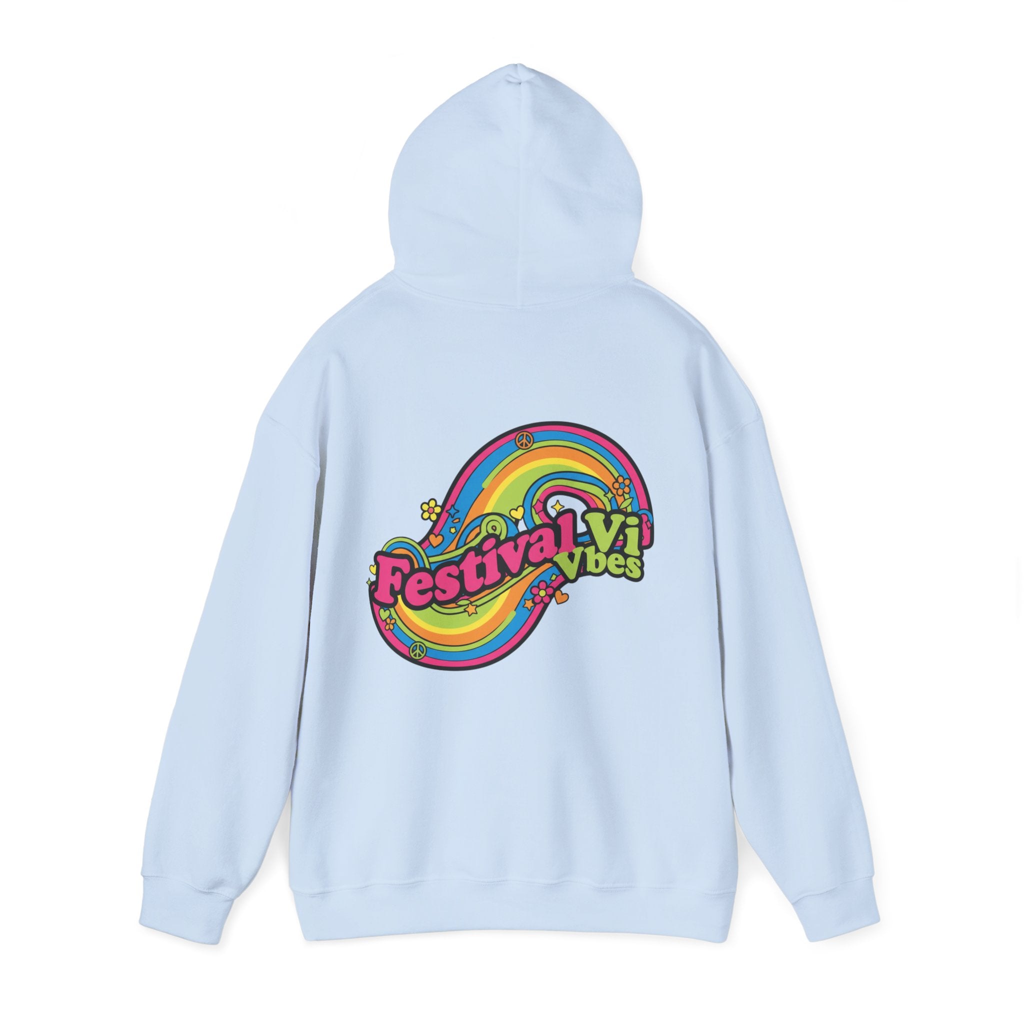 Festival Vibes Hoodie — Retro Rainbow Music  Pullover