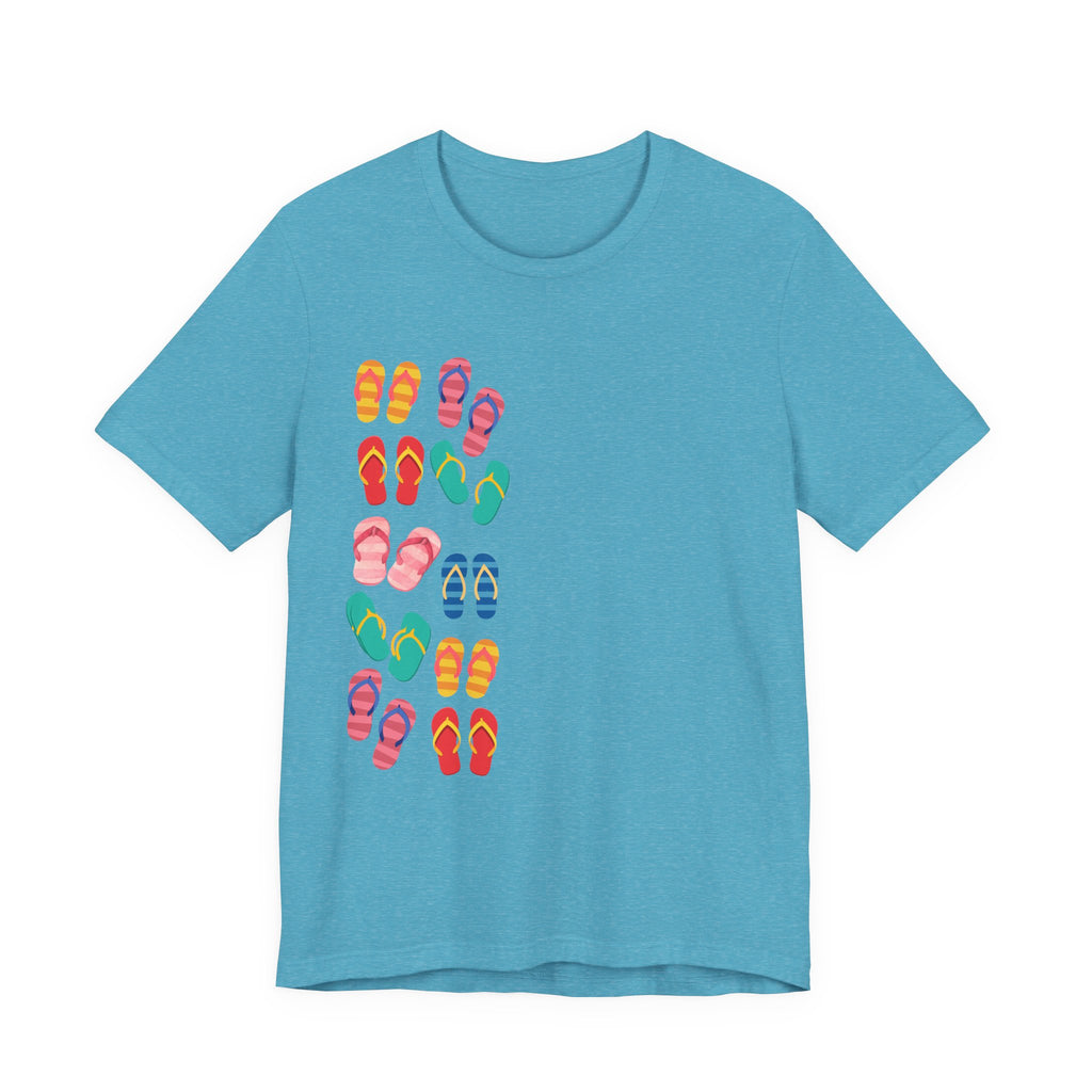 Flip Flop Pattern Tee — Colorful Summer Sandal Graphic T-Shirt