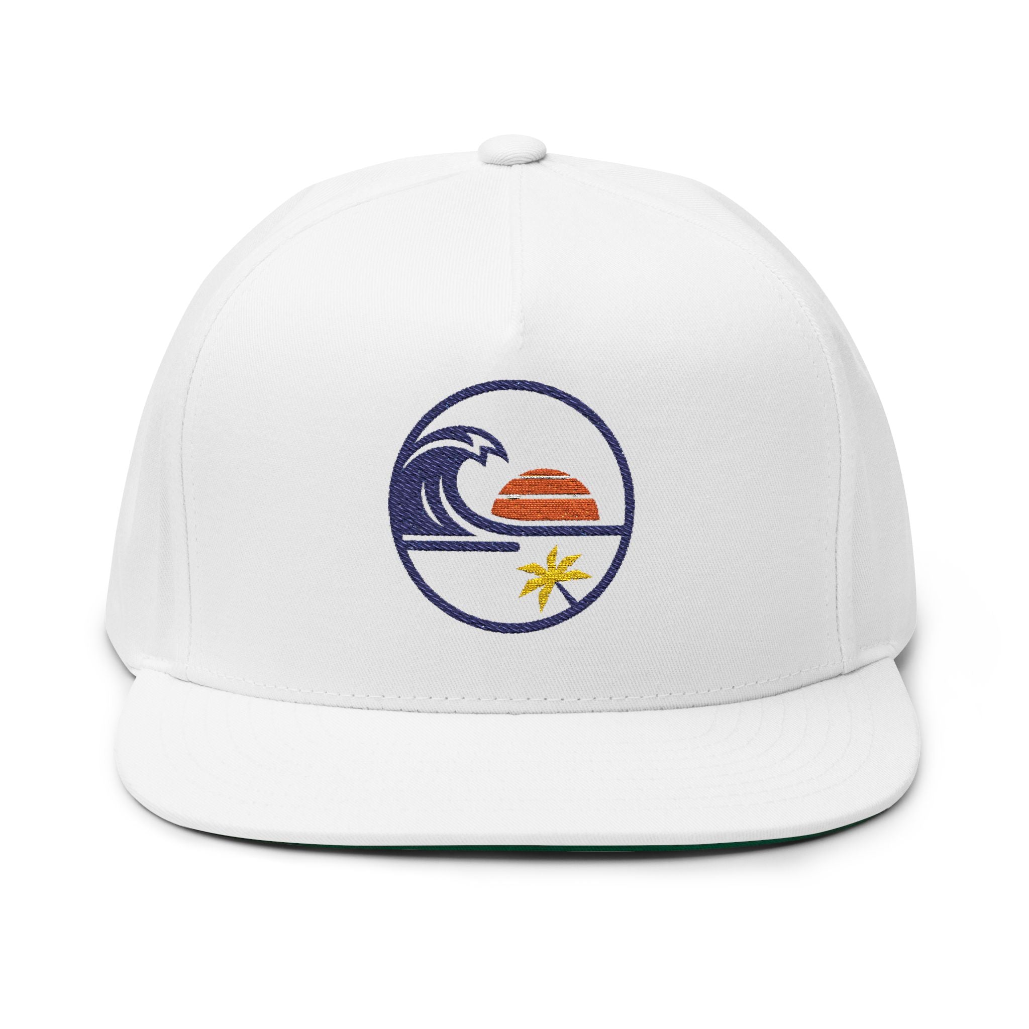 Wave Beach Nap Cap — Embroidered Flat Bill Hat