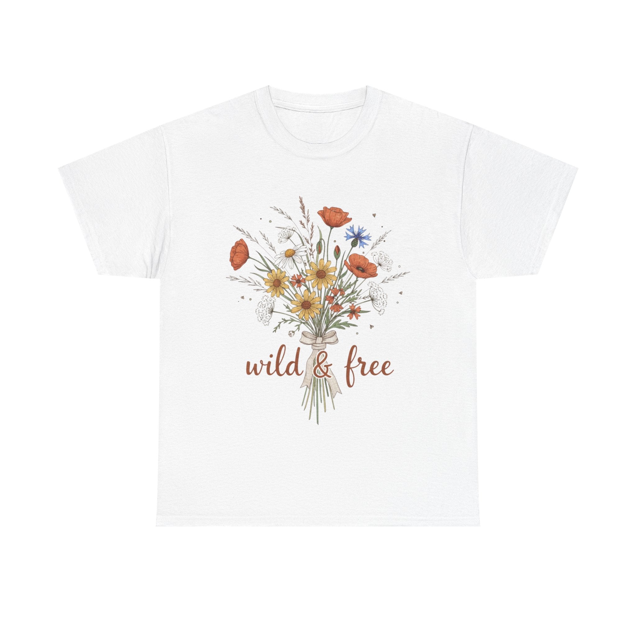 Wild & Free Floral Tee — Boho Bouquet Graphic T-Shirt