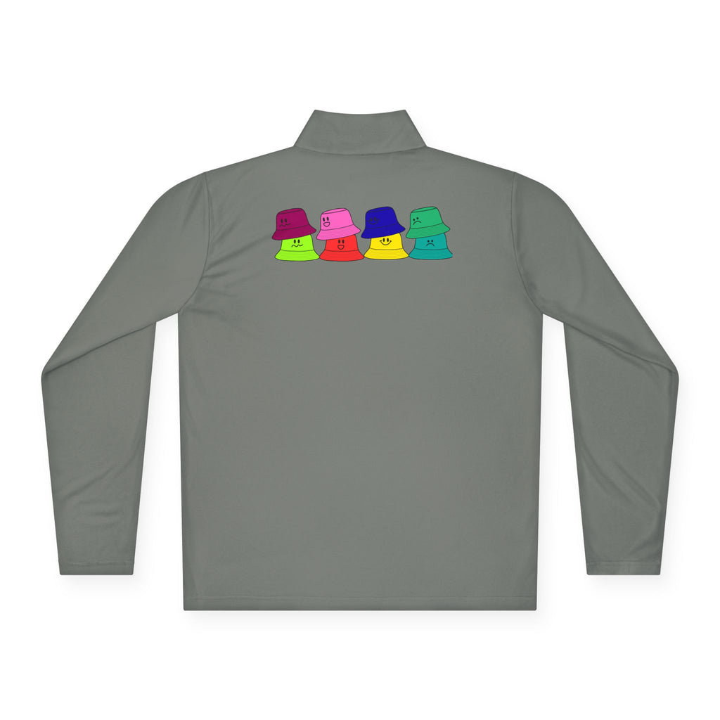 Quarter-Zip Pullover —  Bucket Hat