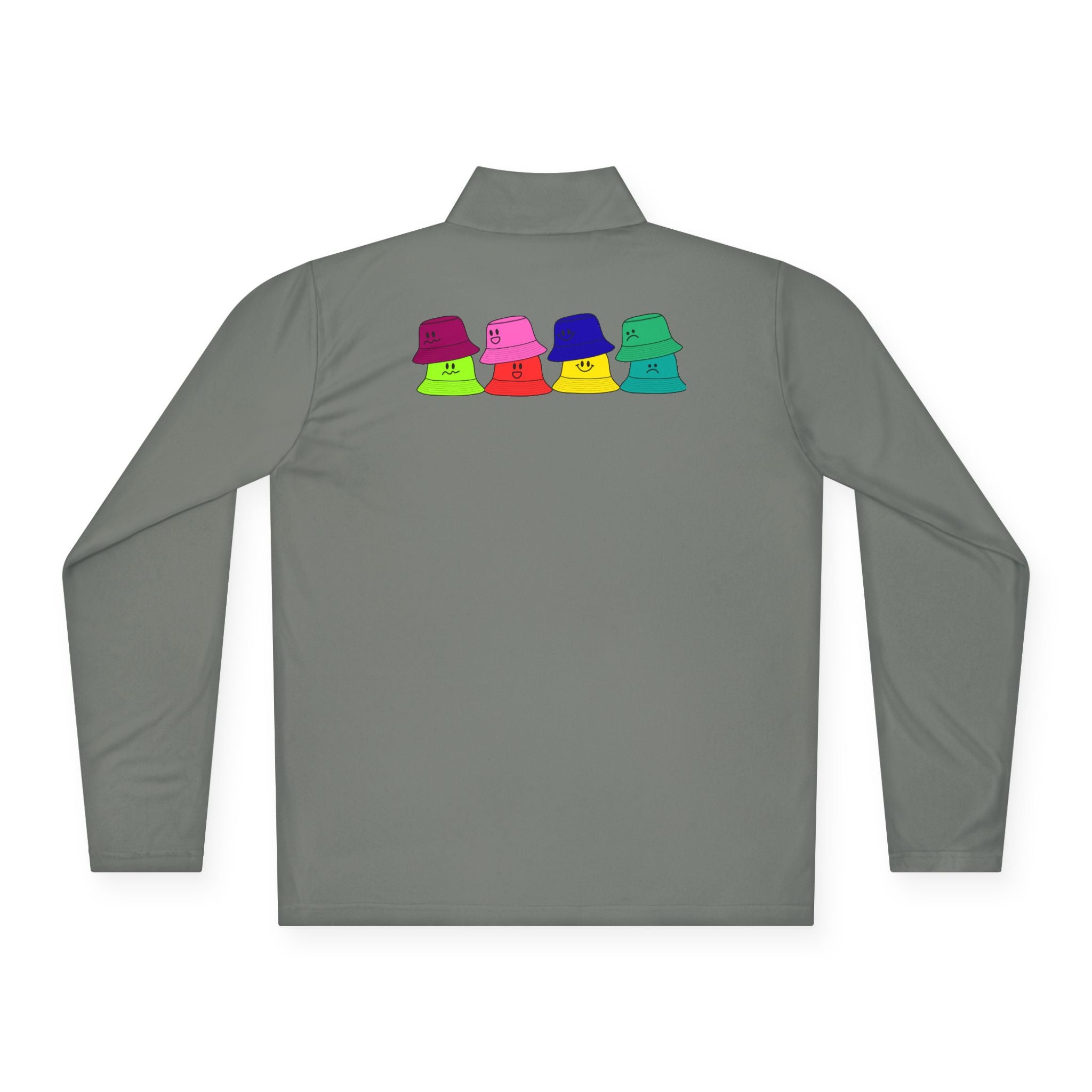 Quarter-Zip Pullover —  Bucket Hat