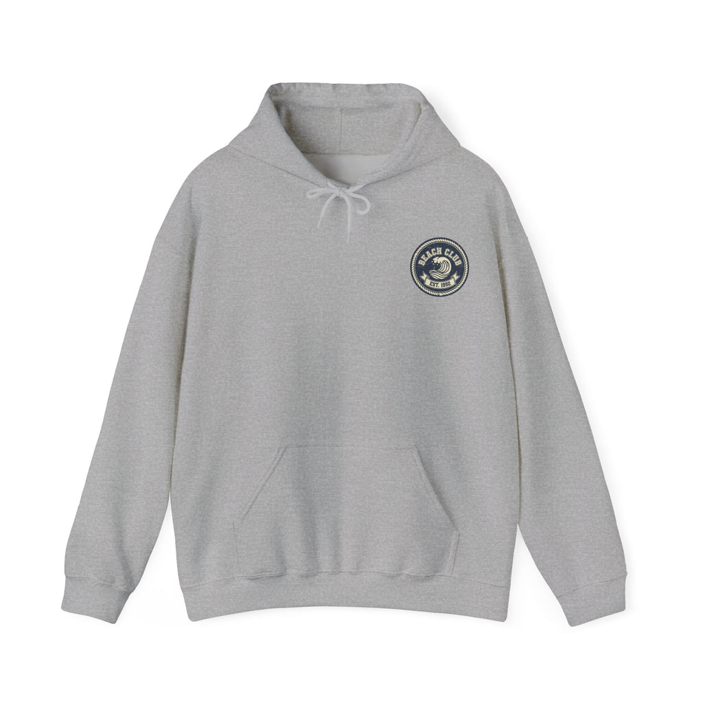 Beach Club Hoodie — Vintage Wave Graphic Pullover (Est. 1992)