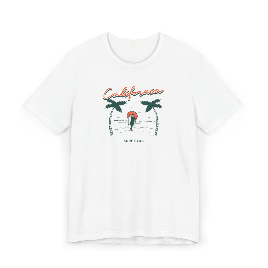 Surf Club T-Shirt — Retro Palm Trees & Surfer