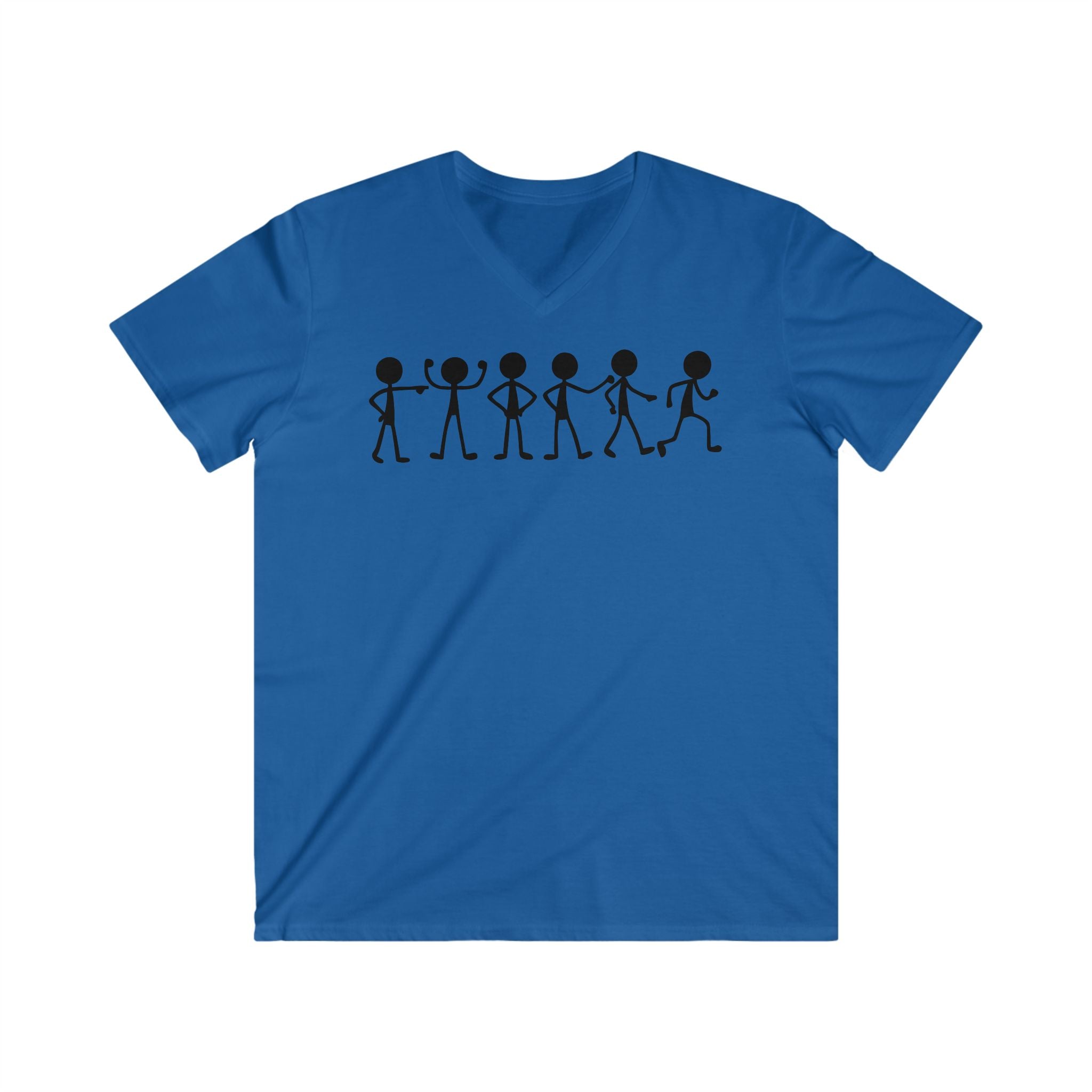 Stick Figure Lineup V-Neck Tee