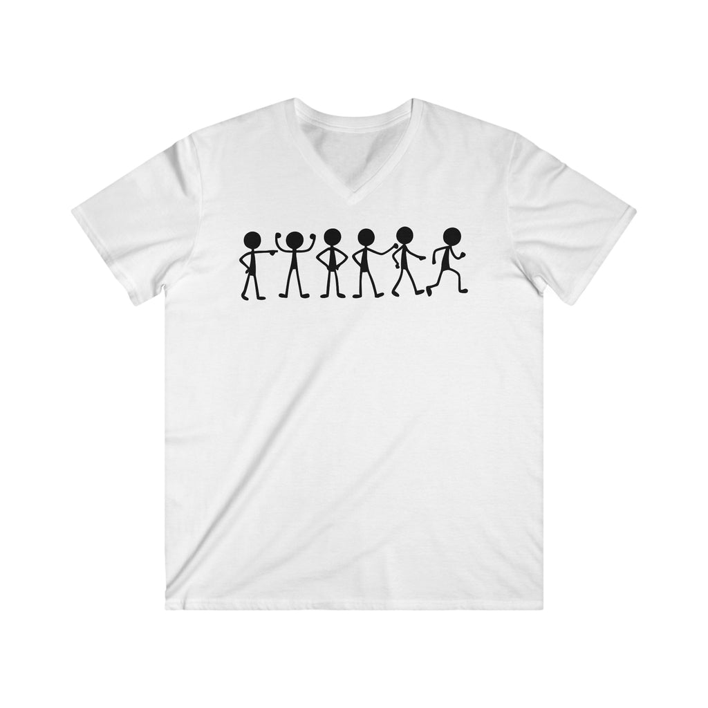 Stick Figure Lineup V-Neck Tee
