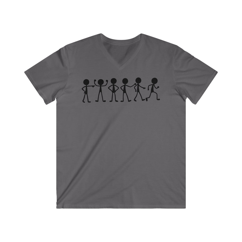 Stick Figure Lineup V-Neck Tee