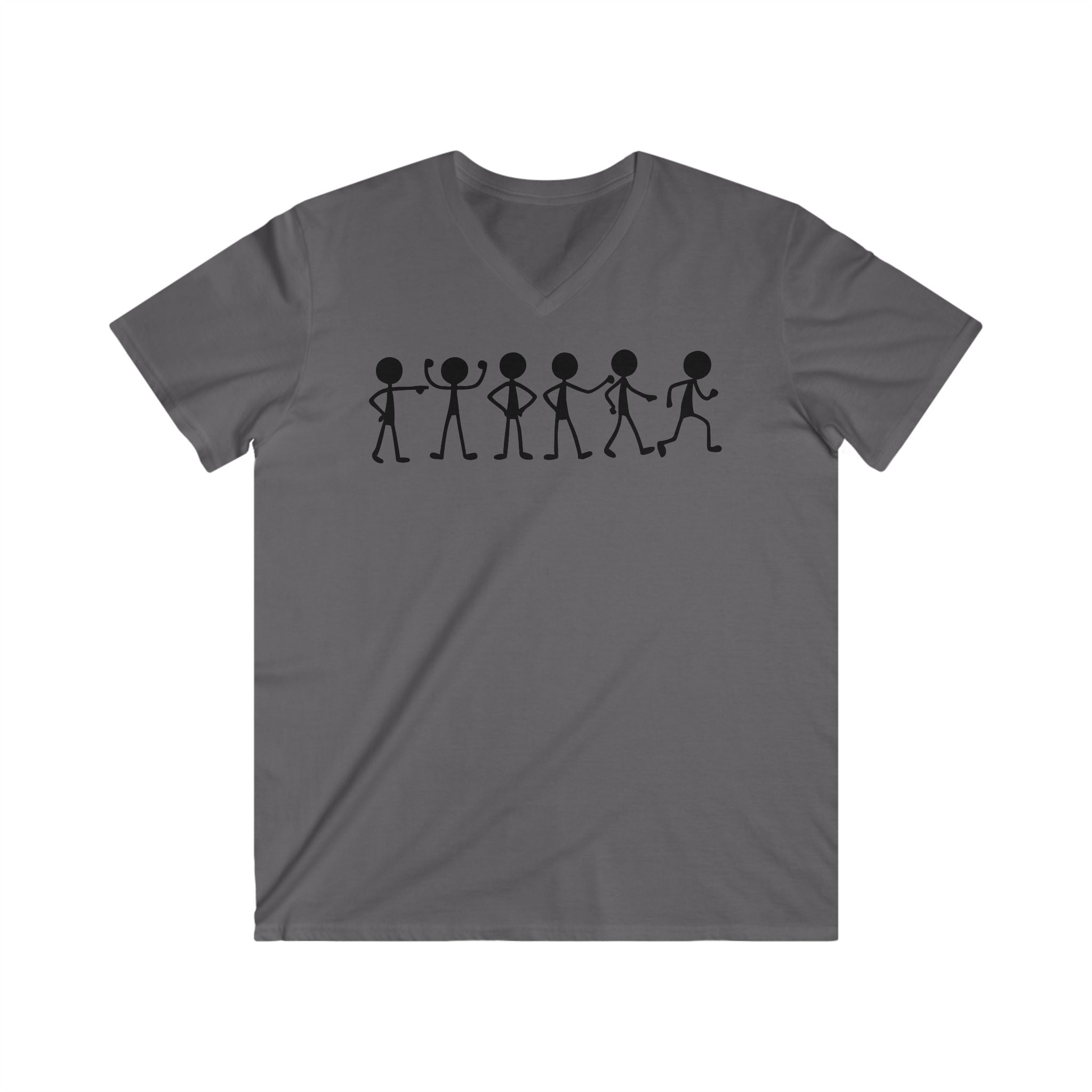 Stick Figure Lineup V-Neck Tee