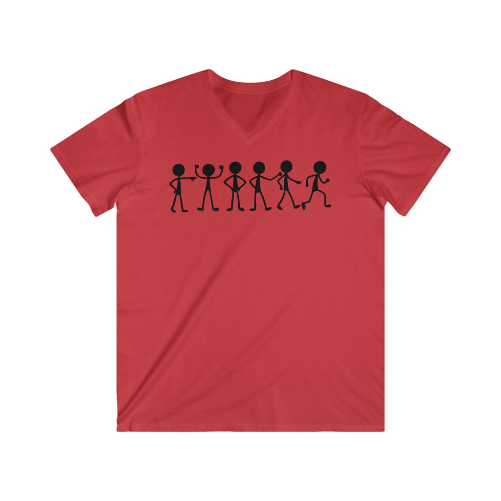 Stick Figure Lineup V-Neck Tee