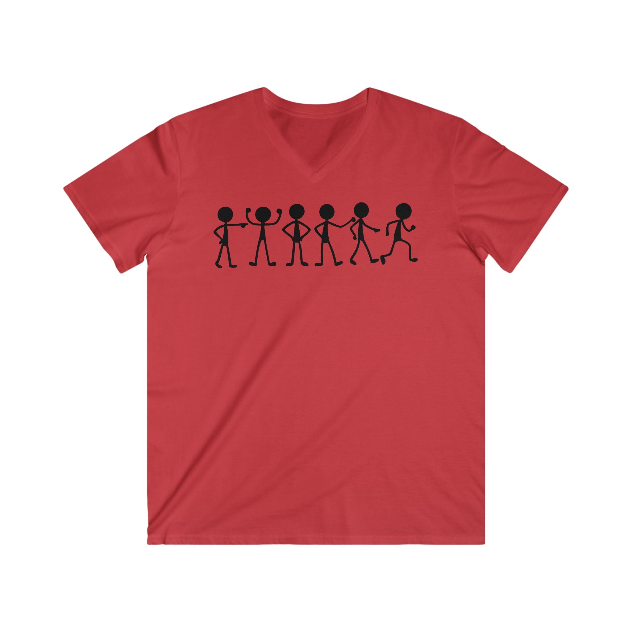 Stick Figure Lineup V-Neck Tee