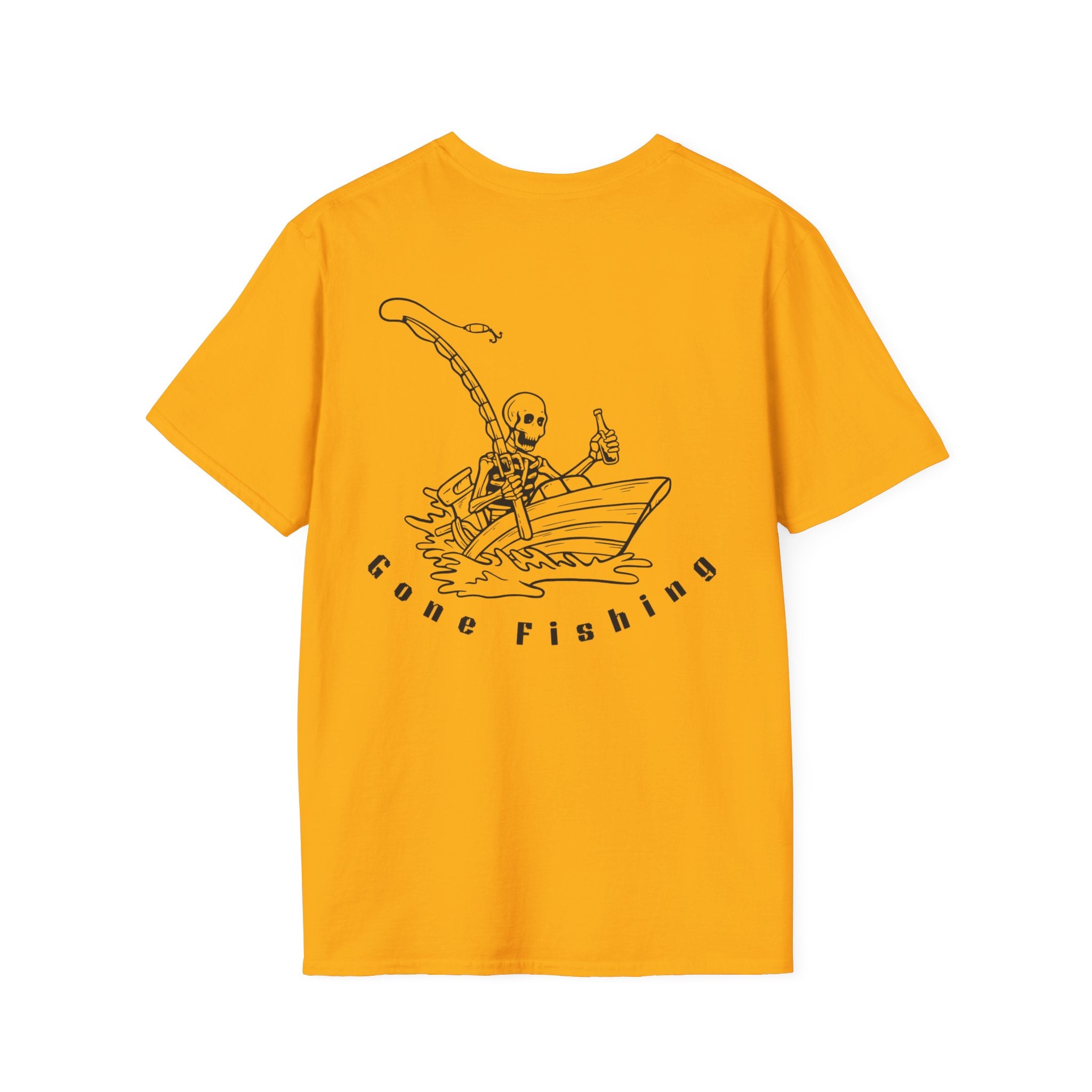 Skeleton Fishing Drunk in a Boat T-Shirt