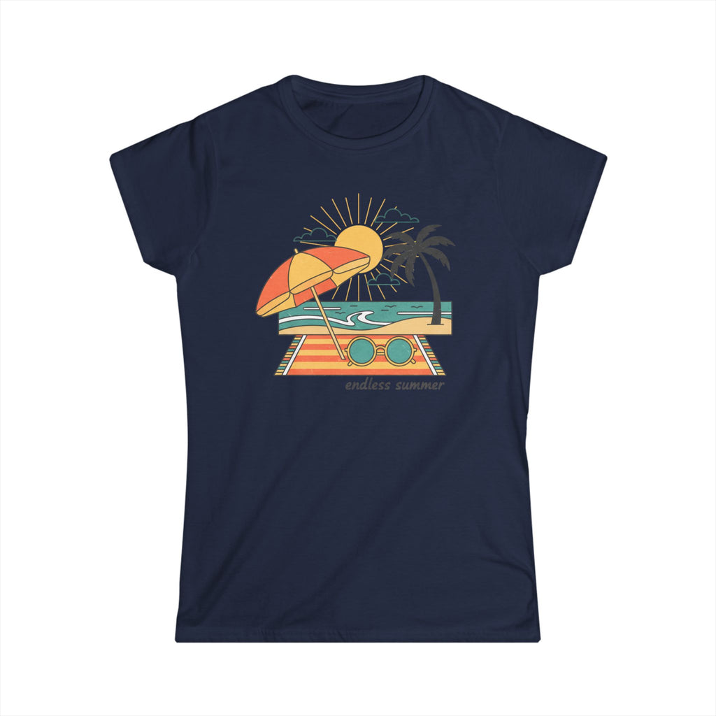 Endless Summer Women's Tee — Retro Beach Palm Tree Graphic T-Shirt