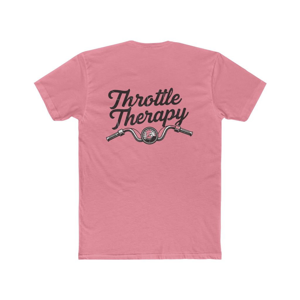 Throttle Therapy T-Shirt — Motorcycle Rider Tee with Handlebars Design