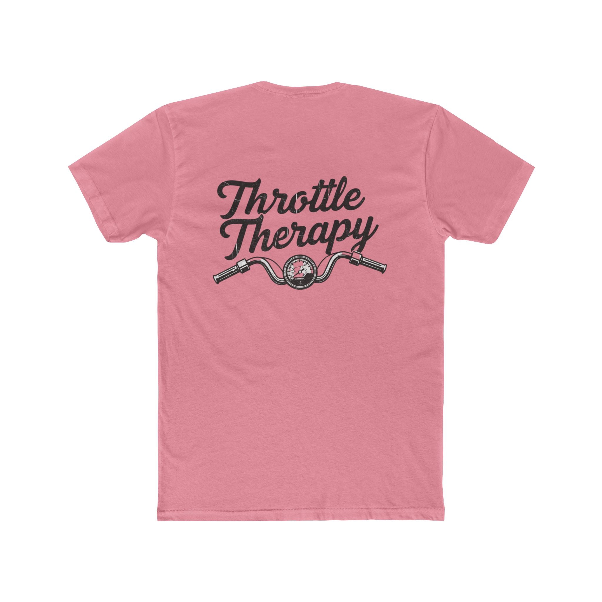 Throttle Therapy T-Shirt — Motorcycle Rider Tee with Handlebars Design