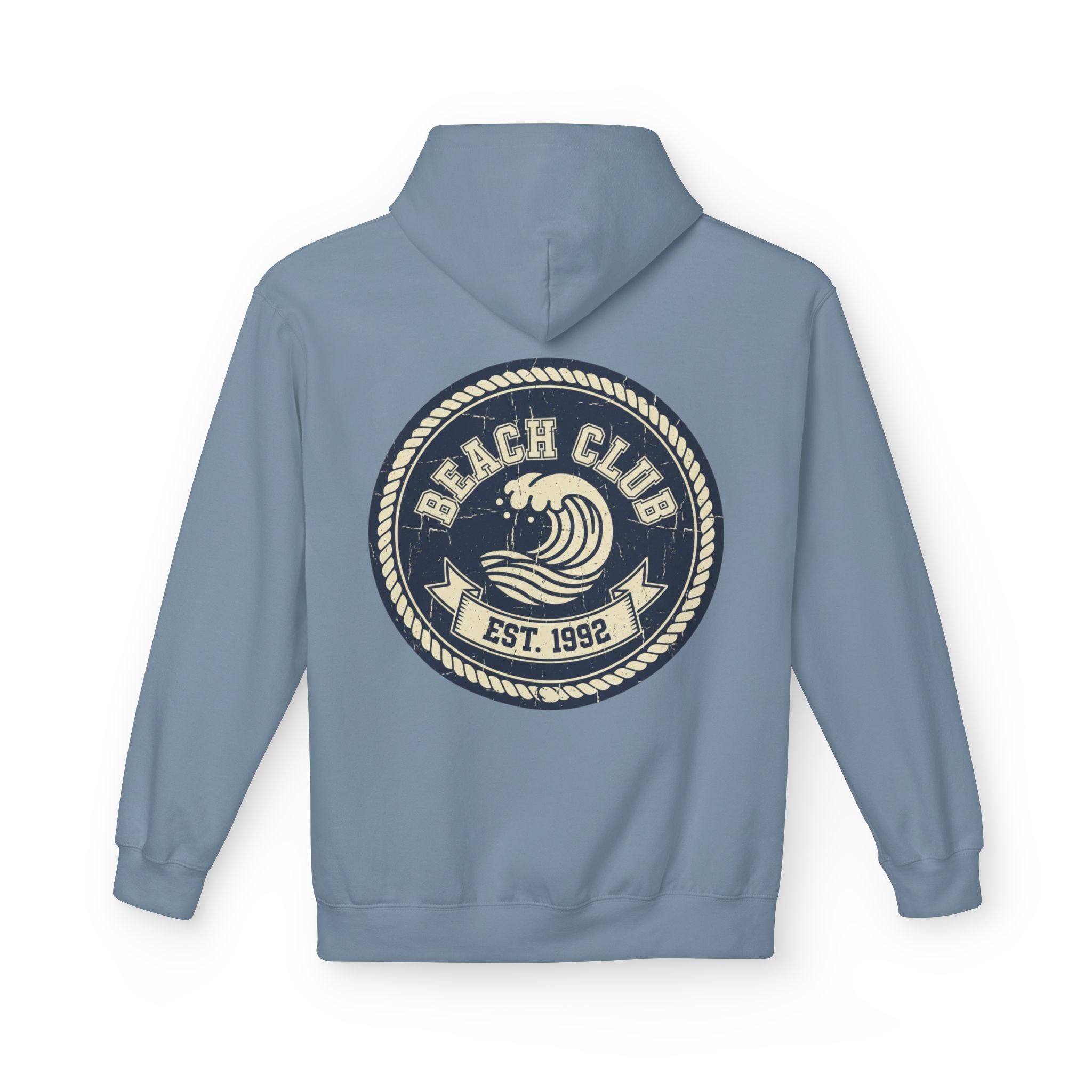 Beach Club Hoodie — Retro Surf Crest "Est. 1992"