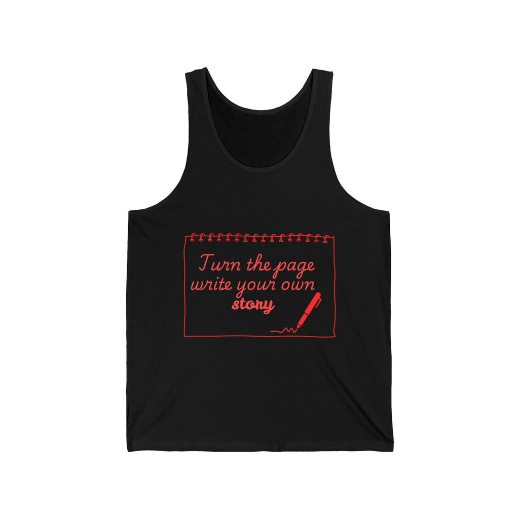 Tank — "Turn the page, write your own story" Inspirational Writing Tank Top