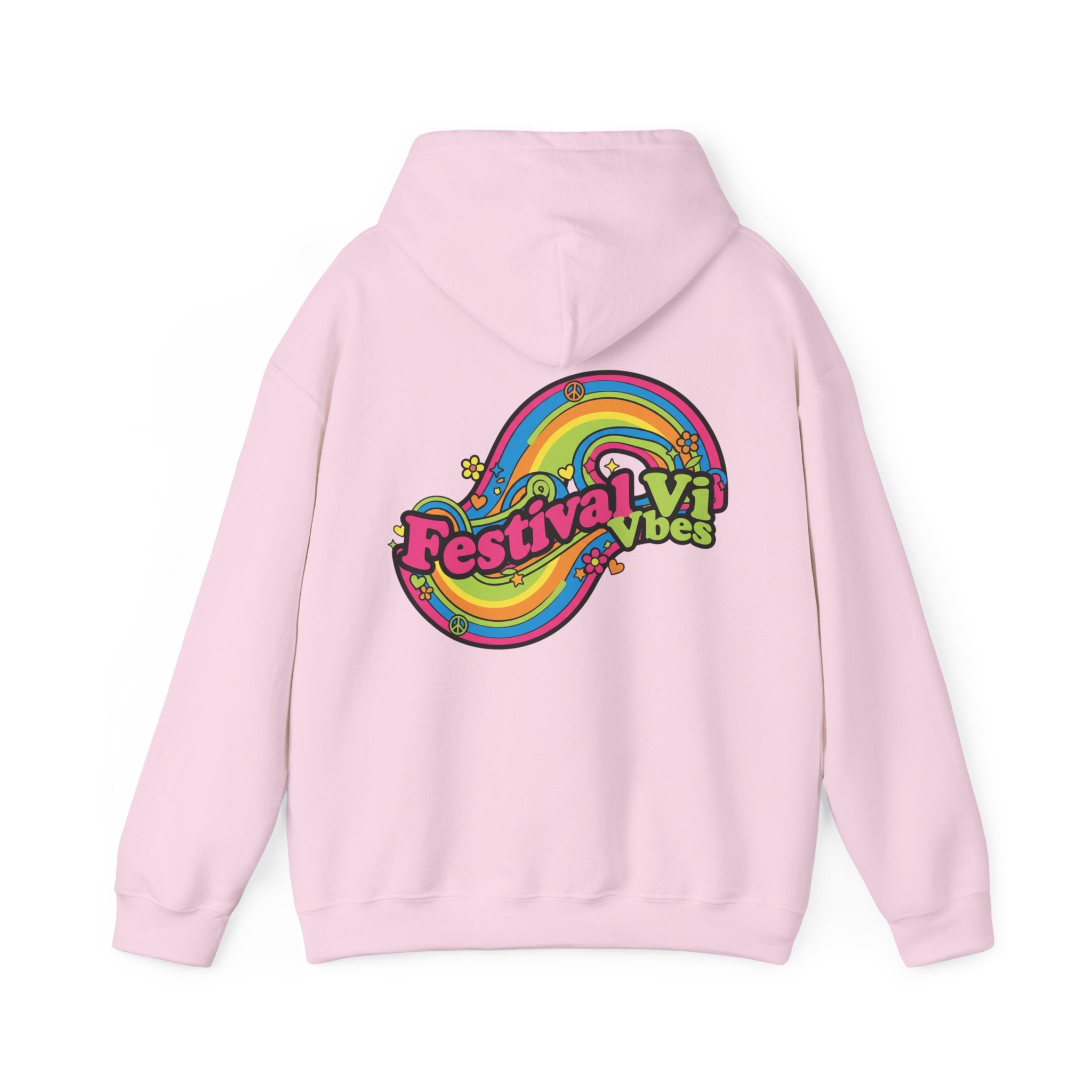 Festival Vibes Hoodie — Retro Rainbow Music  Pullover