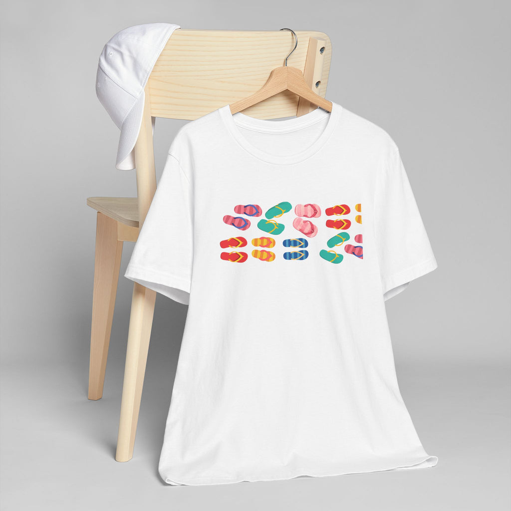 Colorful Flip Flop T-Shirt — Summer Beach Flip-Flop Graphic Tee