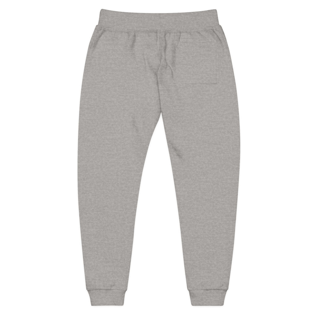 Embroidered Sunshine Logo Sweatpants — Cozy White Fleece Joggers