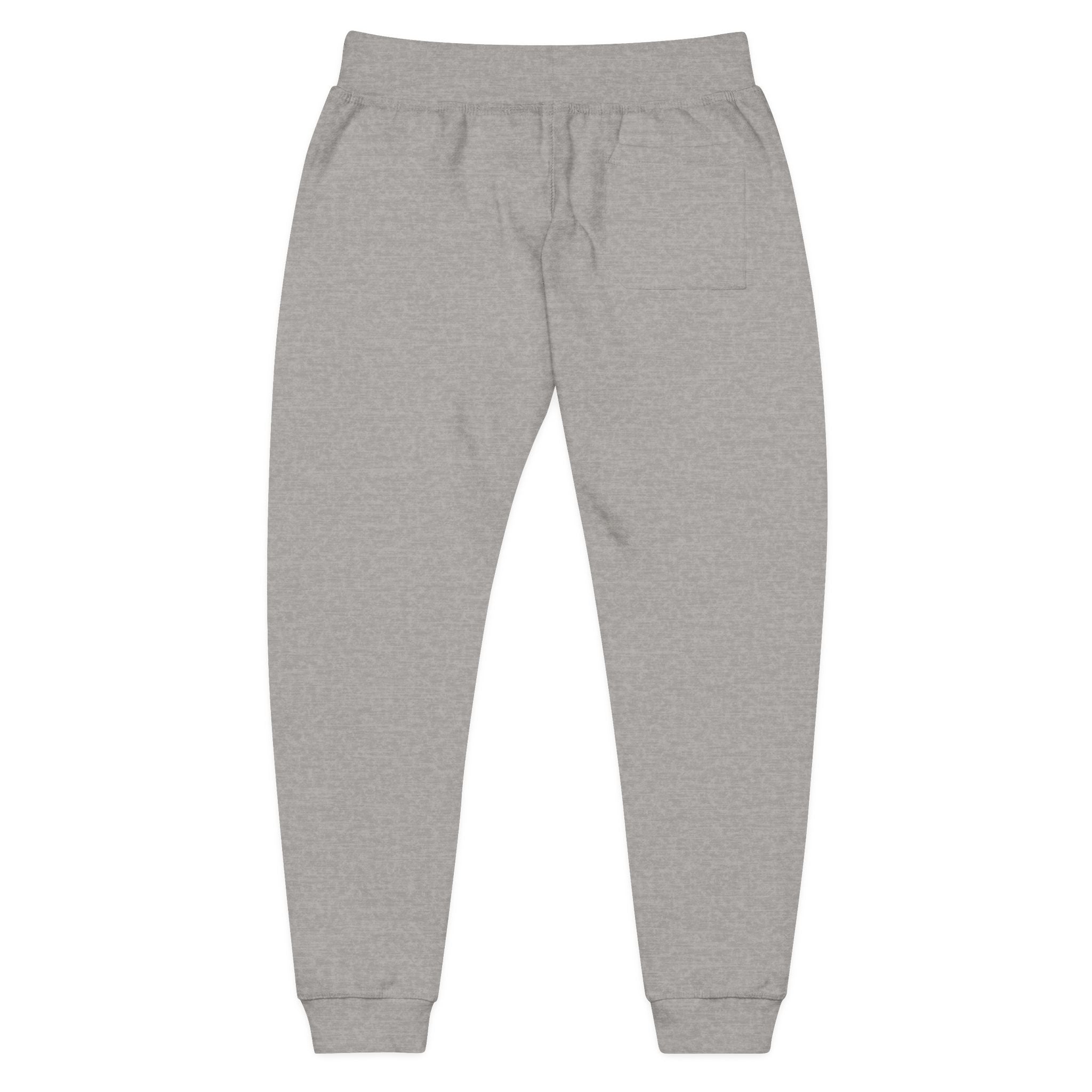 Embroidered Sunshine Logo Sweatpants — Cozy White Fleece Joggers