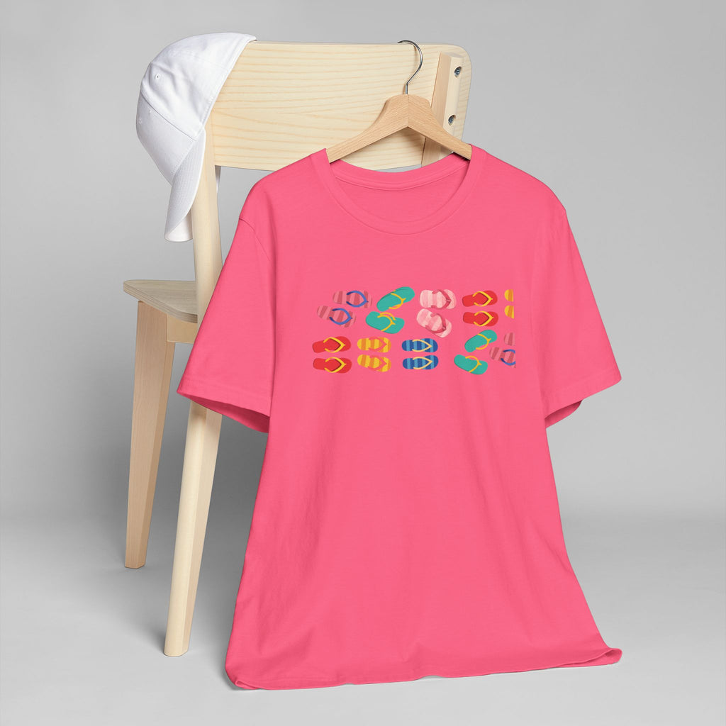 Colorful Flip Flop T-Shirt — Summer Beach Flip-Flop Graphic Tee