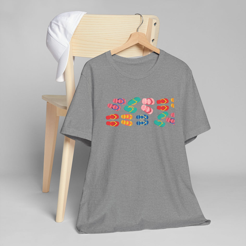 Colorful Flip Flop T-Shirt — Summer Beach Flip-Flop Graphic Tee
