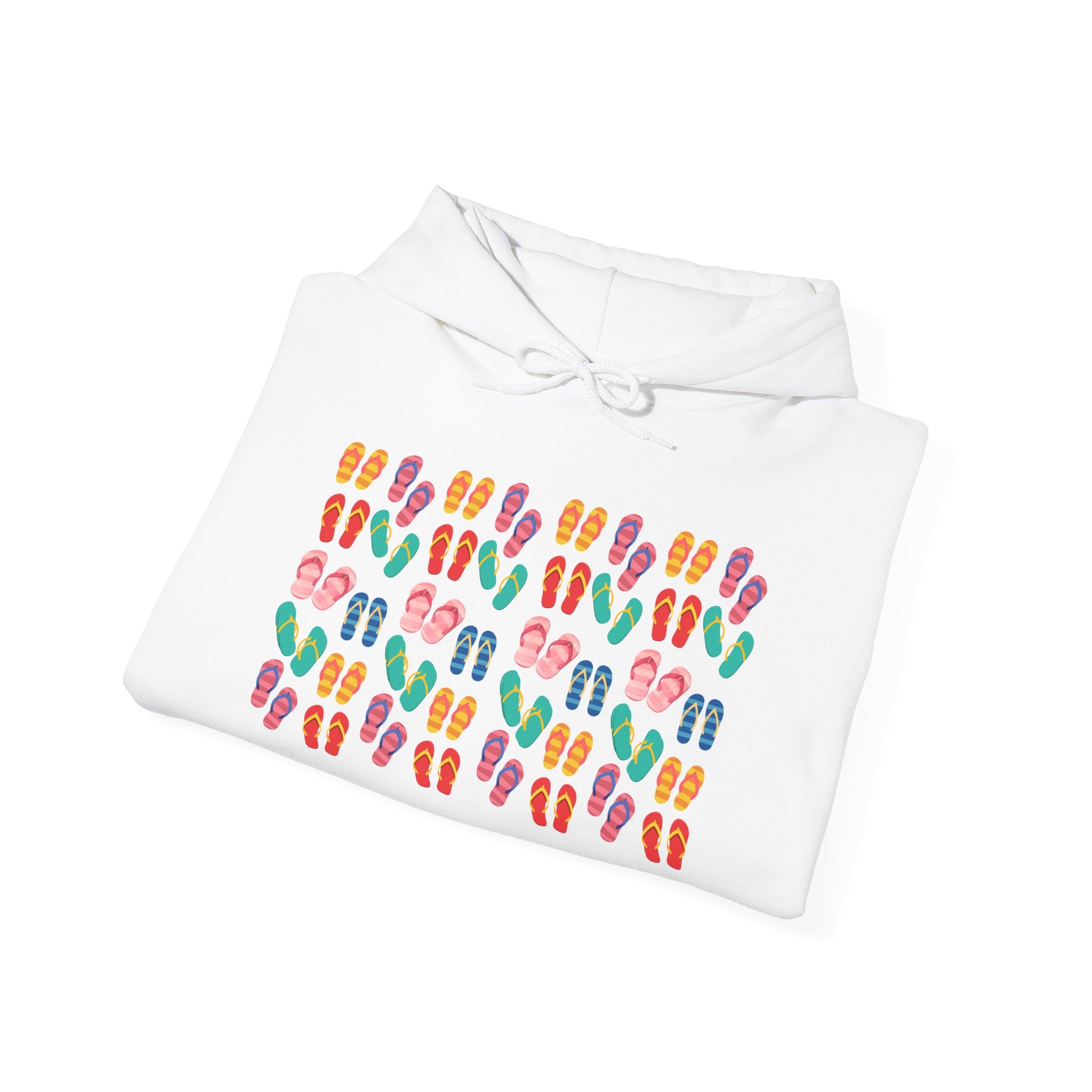Flip-Flop Pattern Hoodie — Colorful Summer Beach Flip Flop Graphic Sweatshirt