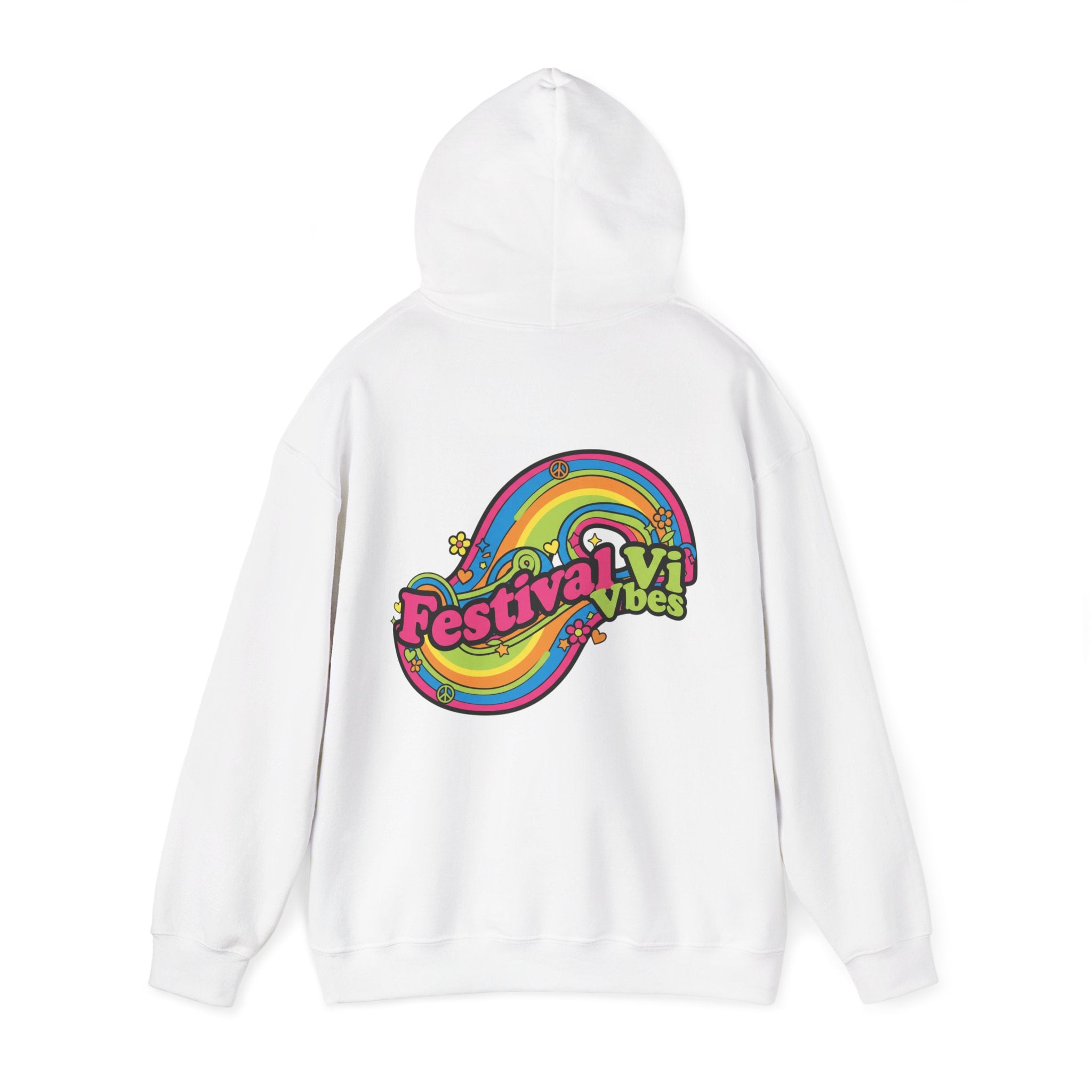 Festival Vibes Hoodie — Retro Rainbow Music  Pullover