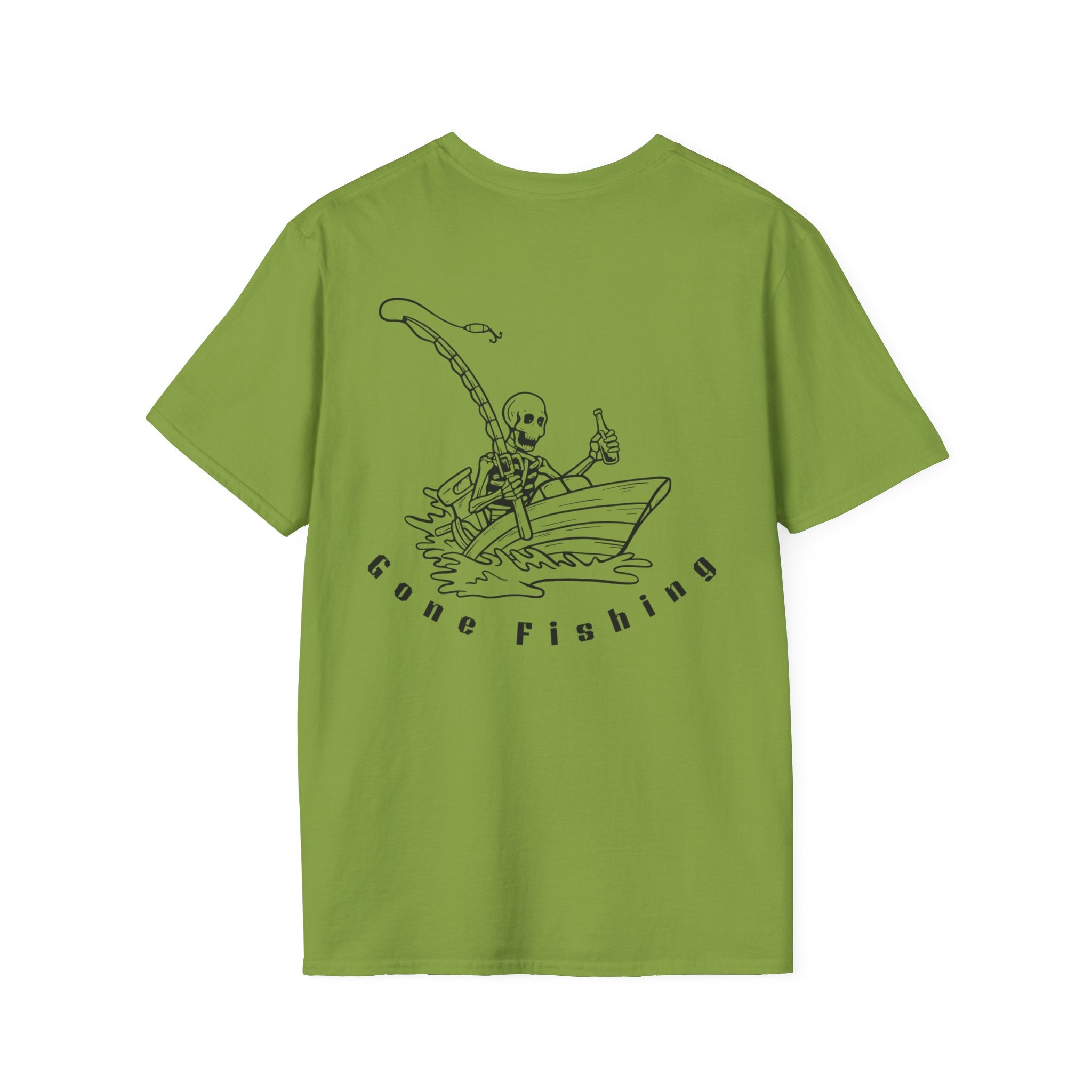 Skeleton Fishing Drunk in a Boat T-Shirt