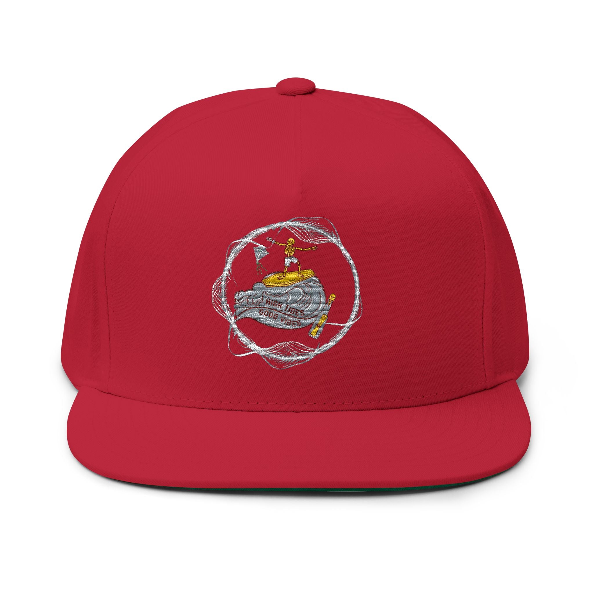Embroidered Sushi Roll Flat Bill Cap – Japanese Sushi Cartoon Snapback