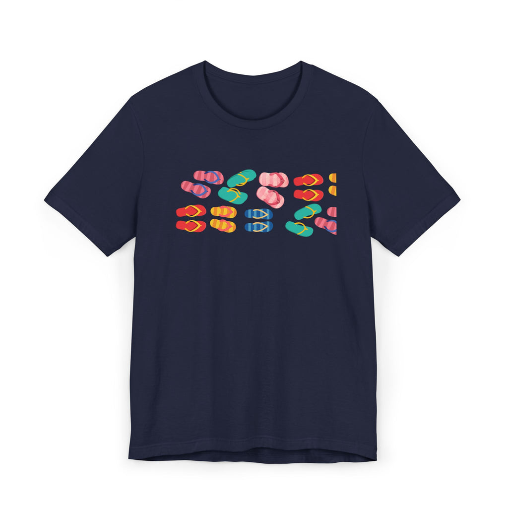 Colorful Flip Flop T-Shirt — Summer Beach Flip-Flop Graphic Tee